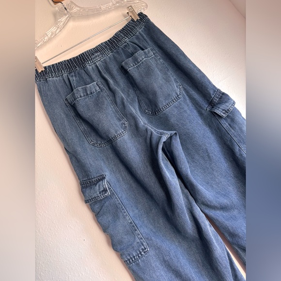 Women's Blue Cargo Pants - Picture 7 of 9